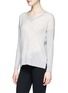 Front View - Click To Enlarge - VINCE - Stripe front cashmere sweater