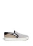Main View - Click To Enlarge - VINCE - 'Bram' leather trim hopsack mesh slip-ons