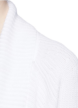 Detail View - Click To Enlarge - VINCE - Drape front rib knit cotton cardigan