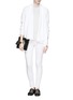 Figure View - Click To Enlarge - VINCE - Drape front rib knit cotton cardigan