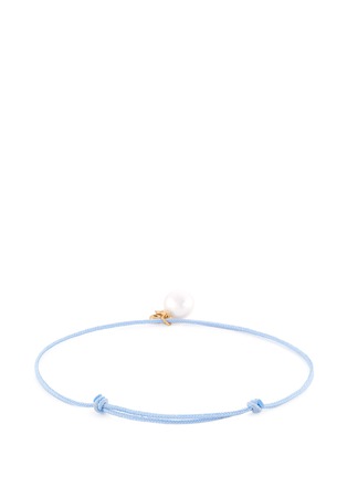  - TASAKI - 'Moon & Heart-drop' aquamarine Akoya pearl charm bracelet