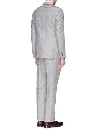 Back View - Click To Enlarge - ARMANI COLLEZIONI - Bird's eye weave linen-silk suit