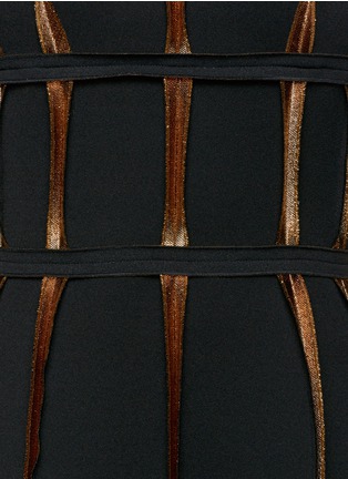Detail View - Click To Enlarge - LANVIN - Lamé seam neoprene dress