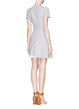 Back View - Click To Enlarge - VICTORIA BECKHAM - Contrast plissé pleated insert silk-wool dress