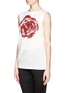 Front View - Click To Enlarge - ANN DEMEULEMEESTER - Rose print asymmetric tank top