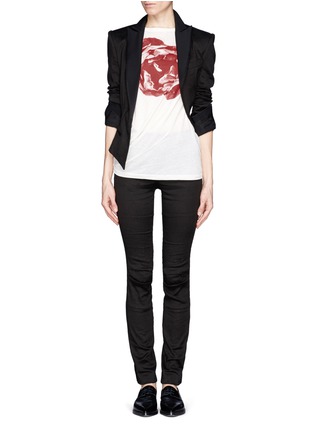 Figure View - Click To Enlarge - ANN DEMEULEMEESTER - Rose print asymmetric tank top