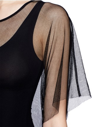 Detail View - Click To Enlarge - HAIDER ACKERMANN - Tethra sheer mesh bodice plissé maxi dress