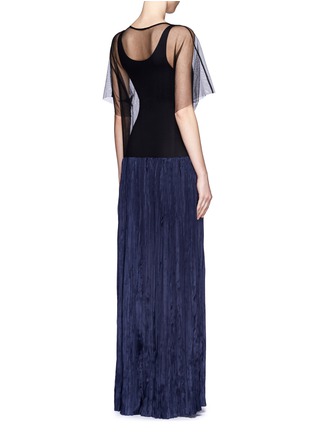 Back View - Click To Enlarge - HAIDER ACKERMANN - Tethra sheer mesh bodice plissé maxi dress