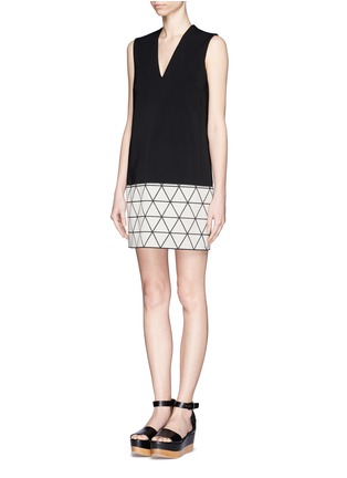 Figure View - Click To Enlarge - VICTORIA BECKHAM - Triangle print panel shift dress