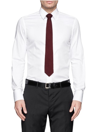 Figure View - Click To Enlarge - LANVIN - Wide angle lense-effect check tie