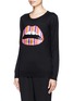 Front View - Click To Enlarge - MARKUS LUPFER - 'Jolly stripe' Lara lip sequin sweater