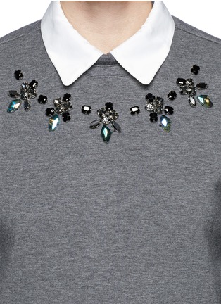 Detail View - Click To Enlarge - MO&CO. EDITION 10 - Jewelled bonded jersey shirt combo