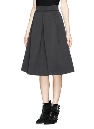 Front View - Click To Enlarge - MO&CO. EDITION 10 - Triangle jacquard pleat skirt