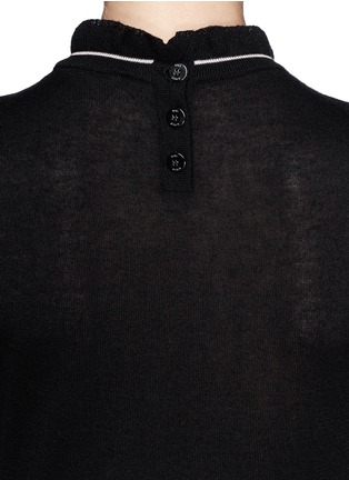 Detail View - Click To Enlarge - TORY BURCH - 'Rolanda' ruffle neckline silk-cashmere sweater