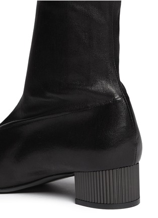 Detail View - Click To Enlarge - CLERGERIE - Cofre' metal heel leather ankle boots