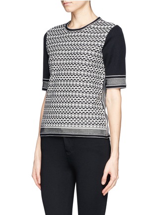Front View - Click To Enlarge - TORY BURCH - 'Monique' contrast knit sweater