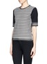 Front View - Click To Enlarge - TORY BURCH - 'Monique' contrast knit sweater