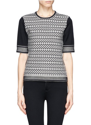 Main View - Click To Enlarge - TORY BURCH - 'Monique' contrast knit sweater