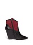 Main View - Click To Enlarge - ASH - 'Jude' conceal wedge leather and suede ankle boots