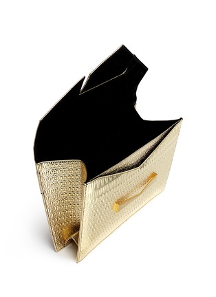 Detail View - Click To Enlarge - ALEXANDER MCQUEEN - 'Legend' textured mirror leather envelope clutch