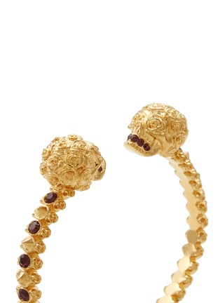 Detail View - Click To Enlarge - ALEXANDER MCQUEEN - Punk rose twin skull cuff