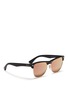 Figure View - Click To Enlarge - RAY-BAN - 'Clubmaster Oversized' matte plastic browline mirror sunglasses