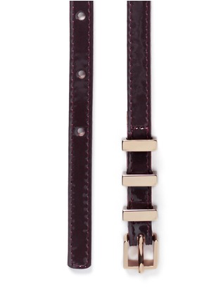 Detail View - Click To Enlarge - MAISON BOINET - Metal loop patent leather belt