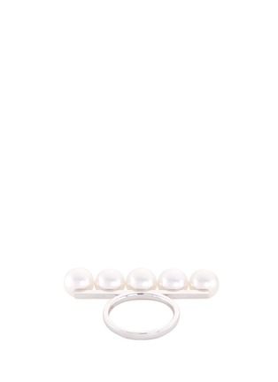  - TASAKI - 'Balance' akoya pearl 18k white gold ring