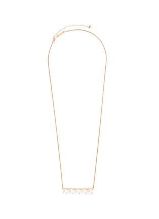 Main View - Click To Enlarge - TASAKI - 'Balance Luxe' pearl 18k yellow gold bar pendant necklace