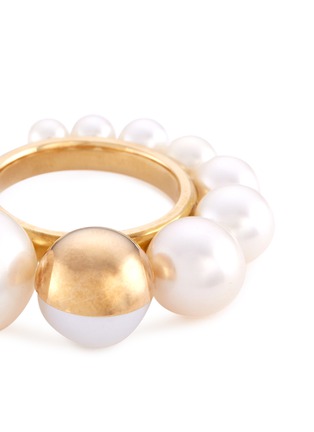 Detail View - Click To Enlarge - TASAKI - 'Shell' freshwater pearl 18k yellow gold ring