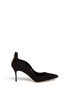 Main View - Click To Enlarge - SERGIO ROSSI - 'Blink' metal rim keyhole back suede pumps