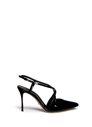 Main View - Click To Enlarge - SERGIO ROSSI - 'Bon Ton' slingback patent leather pumps