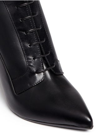 Detail View - Click To Enlarge - SERGIO ROSSI - Elastic lace-up leather ankle boots