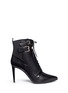 Main View - Click To Enlarge - SERGIO ROSSI - Elastic lace-up leather ankle boots