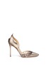 Main View - Click To Enlarge - SERGIO ROSSI - Laser cut suede wavy mirror leather d'Orsay pumps