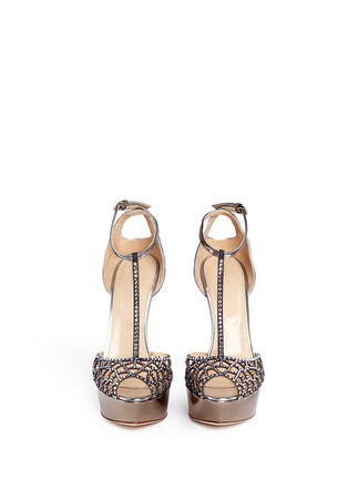 Figure View - Click To Enlarge - SERGIO ROSSI - 'Tresor' strass pavé mirror leather sandals