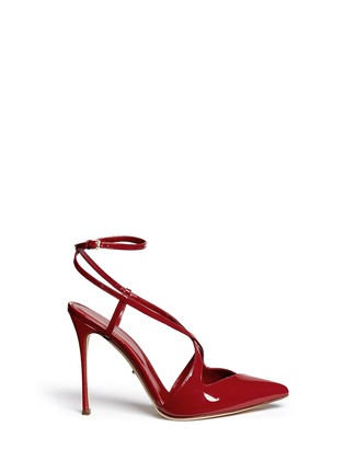 Main View - Click To Enlarge - SERGIO ROSSI - 'Bon Ton' strappy patent leather pumps
