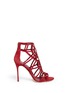 Main View - Click To Enlarge - SERGIO ROSSI - 'Puzzle' suede cutout cage sandals
