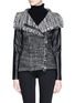 Main View - Click To Enlarge - VINCE - Leather sleeve bouclé knit jacket