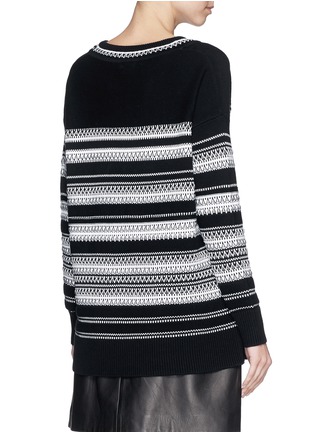 Back View - Click To Enlarge - VINCE - Textured stripe cotton sweater