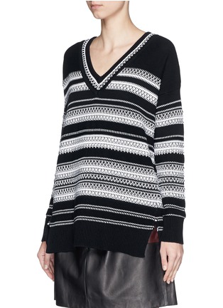 Front View - Click To Enlarge - VINCE - Textured stripe cotton sweater