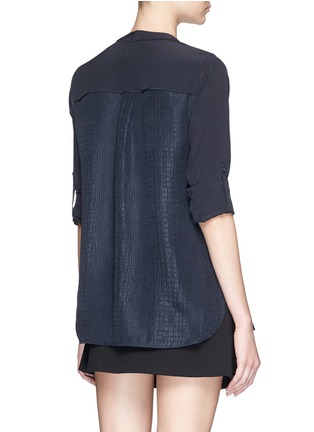 Back View - Click To Enlarge - VINCE - Croc jaquard silk chiffon sweater