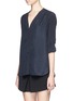 Front View - Click To Enlarge - VINCE - Croc jaquard silk chiffon sweater