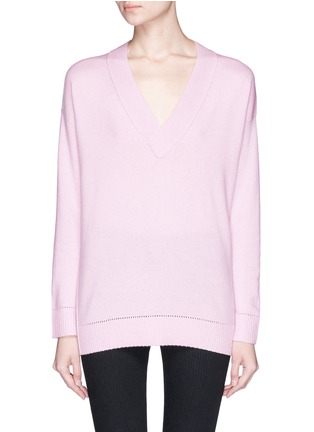 Main View - Click To Enlarge - VINCE - Pointelle trim cashmere sweater