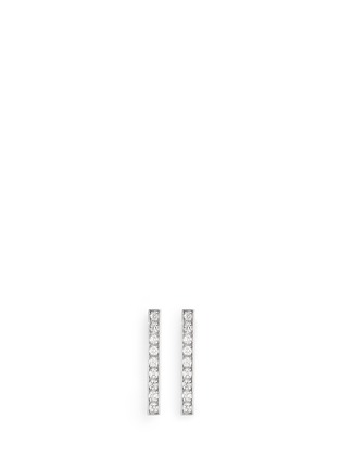Main View - Click To Enlarge - JENNIFER MEYER - 18k white gold long bar diamond earrings