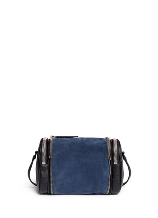 Back View - Click To Enlarge - KARA - 'Double date' convertible leather and suede crossbody bag