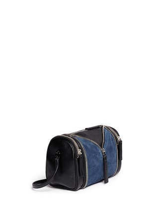 Front View - Click To Enlarge - KARA - 'Double date' convertible leather and suede crossbody bag