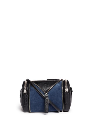 Main View - Click To Enlarge - KARA - 'Double date' convertible leather and suede crossbody bag
