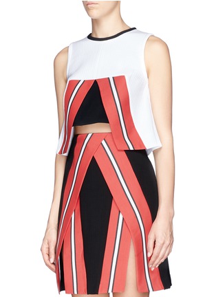 Front View - Click To Enlarge - TANYA TAYLOR - 'Nelly' cutout front cropped tank top