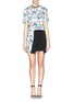 Figure View - Click To Enlarge - TANYA TAYLOR - 'Rose' frond print micro knit skirt